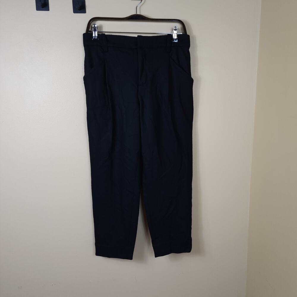 Banana Republic High Rise Tapered Wool-Blend Pant in Black Size 10P